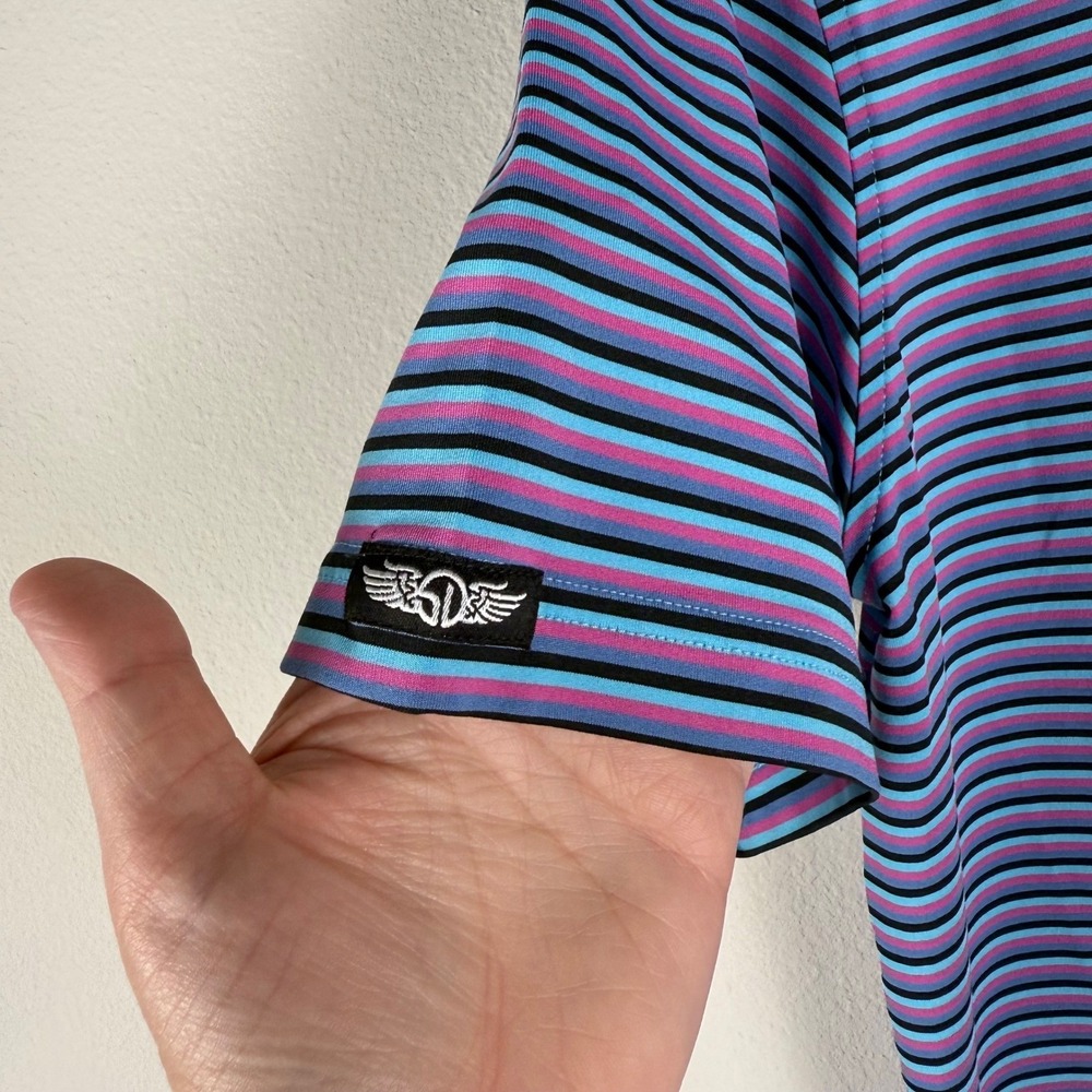 Straight Down Performance Polo Shirt Striped Golf… - image 8